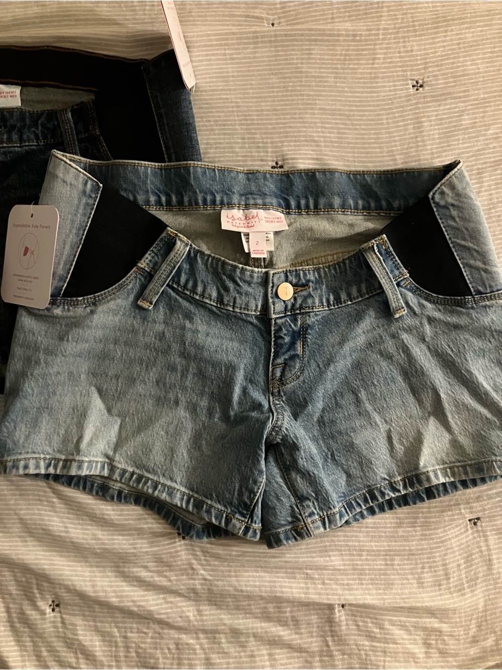 Maternity Denim Shorts - Dark Wash and Light Wash Bundle - Picture 6 of 10